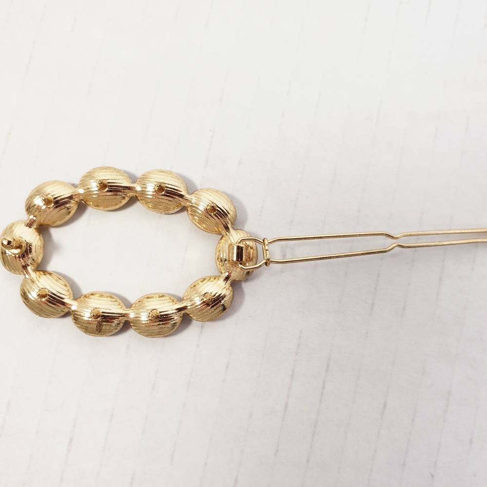 Topaz-Color Rhinestone Barrette - Picture 5 of 6